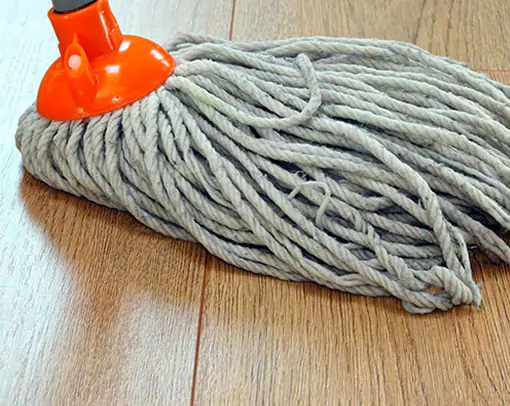 damp mop on hardwood floors | De/Mar Design Studio