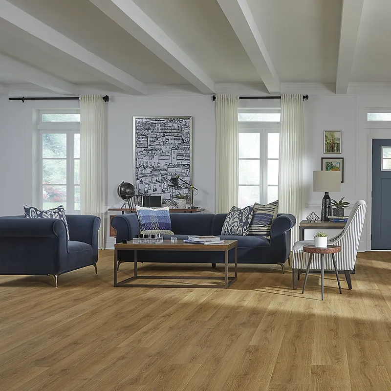 Laminate flooring in stylish living room | De/Mar Design Studio